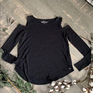 Hollister black cold shoulder top- must have